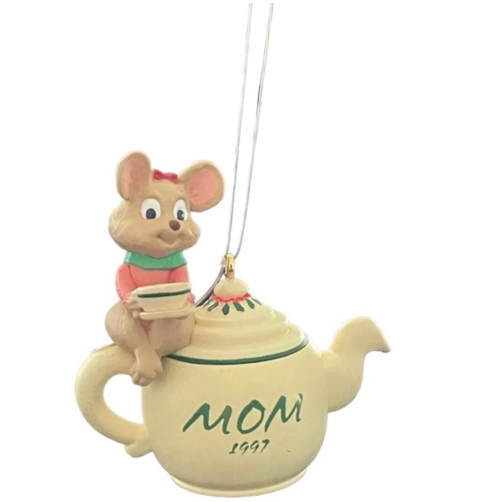 Hallmark 1997 Dad Mom Mice Christmas Ornaments Set of 2 Vintage Resin